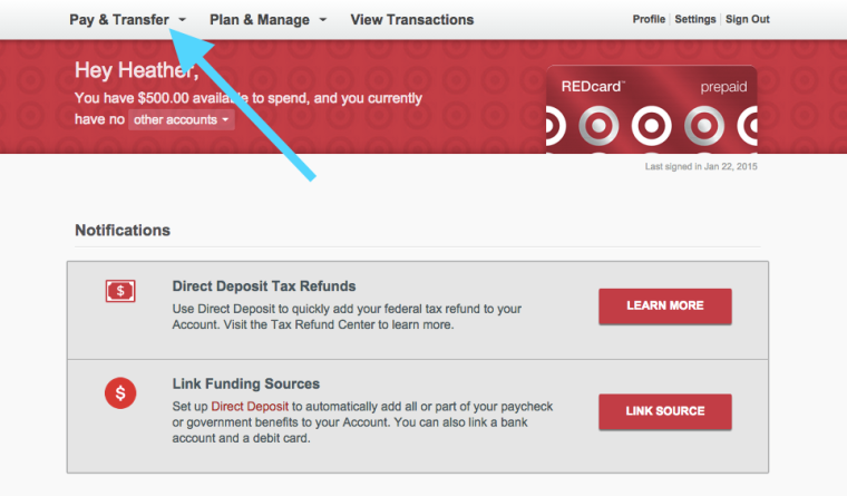 target com redcard bill pay online